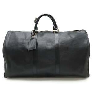 LOUIS VUITTON Epi Keepall 50 Boston Bag/Travel Bag in Leather, Noir Black, M4...